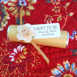 Personalized Wedding Mint Favors: Gold Anniversary Mints, Set of 50