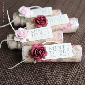 Personalized &#39;Mint to Be&#39; Wedding Favors: Floral Bridal Shower Favors (Set of 40)