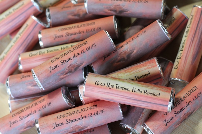 Retirement Party Favors Mints With Personalized Wrappers Etsy