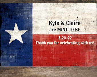 Personalized Mint Roll Wedding Favors: Texas Theme