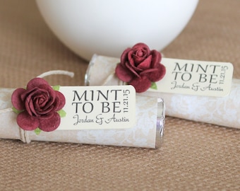 Personalized Mint To Be Wedding Favors: Burlap & Lace, Set of 25
