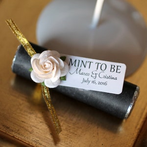 Black and Gold Wedding Favors With Personalized Tags, Set of 180 Mint ...