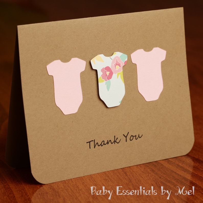 Set of 6 Thank You Cards Baby Shower New Baby Gifts Pink Etsy