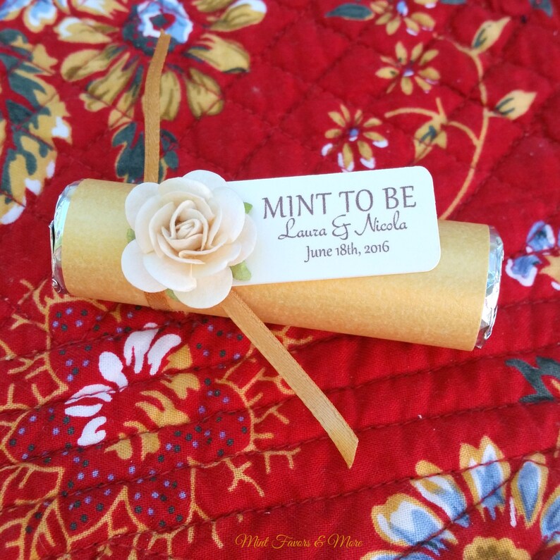 Gold Wedding Favors With Personalized Tags Set of 180 Mint Etsy