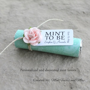 Personalized Wedding Mint Favors: Mint To Be, Set of 24