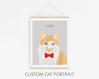 Custom Cat Portrait - Modern Pet Art