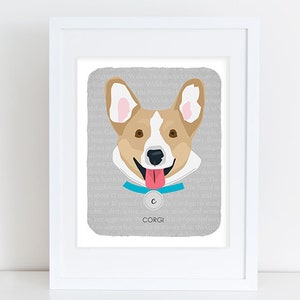 Corgi - Dog Nursery Art Print - Custom