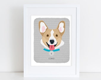 Corgi - Dog Nursery Art Print - Custom