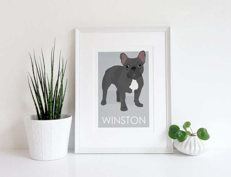 Custom Dog Art Black French Bulldog Art Print