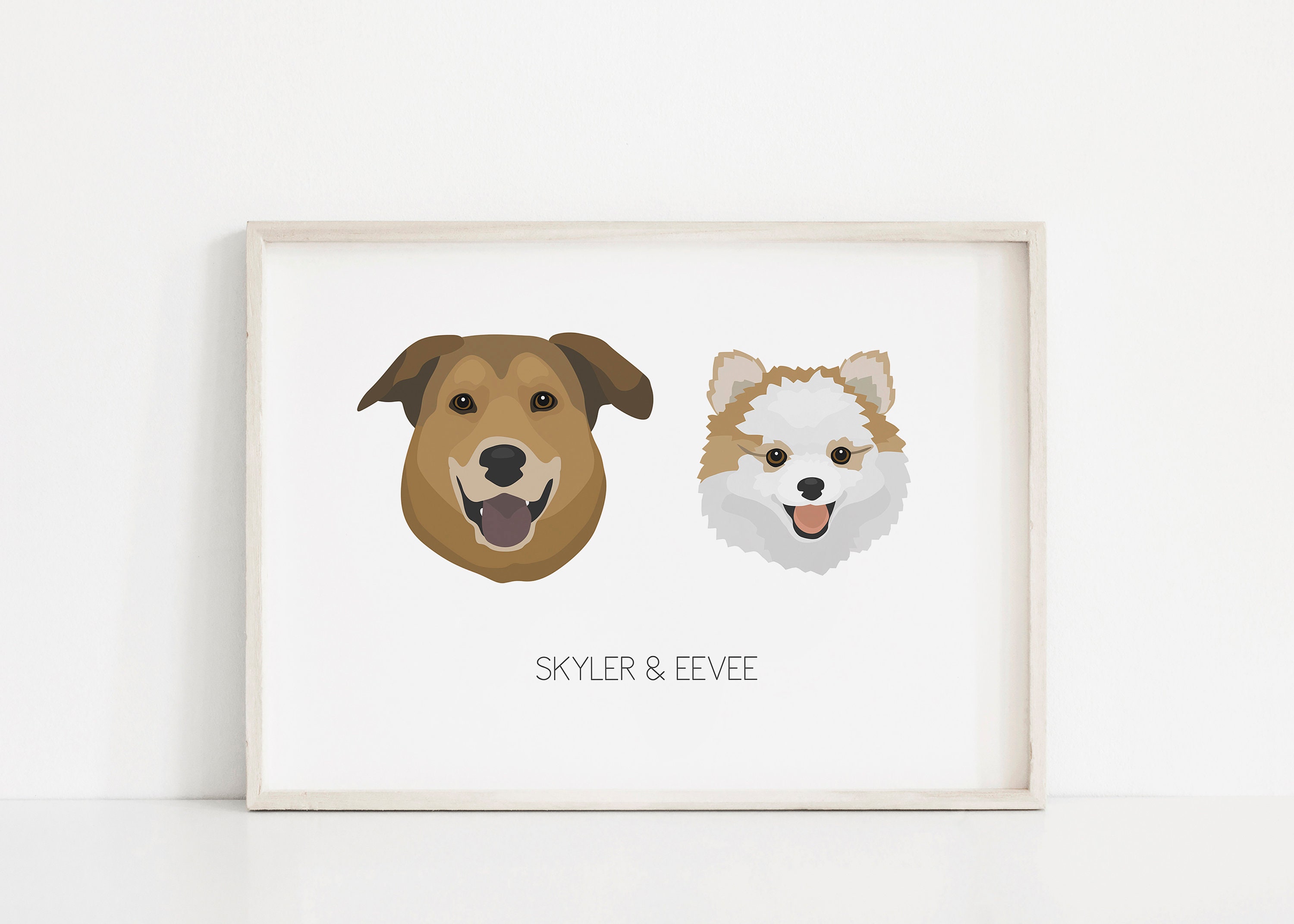 Custom Pet Portrait Family Pet Art Print Etsy