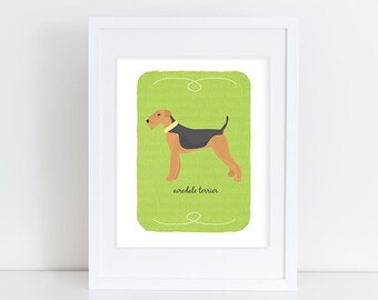 Airedale Terrier Breed Custom Dog Art