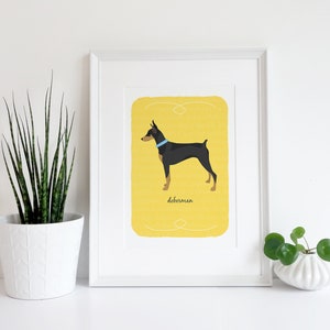 Doberman Pinscher Dog Custom Dog Art Print