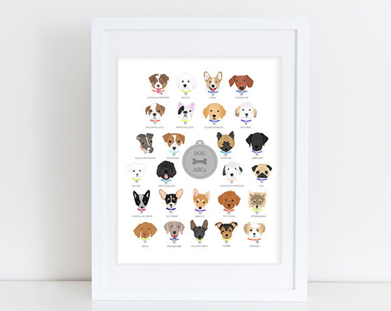 Dog Alphabet Nursery Art Print image 2