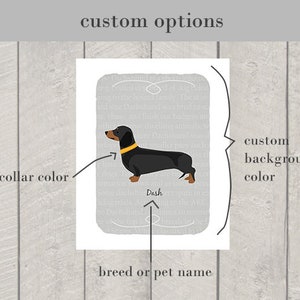 Black and Tan Dachshund Breed Custom Dog Art Print image 3