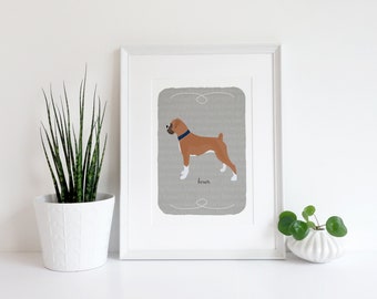 Boxer Breed Custom Dog Art - Fawn - Brindle