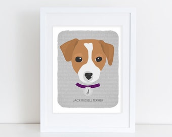 Jack Russell - Dog Nursery Art Print - Custom