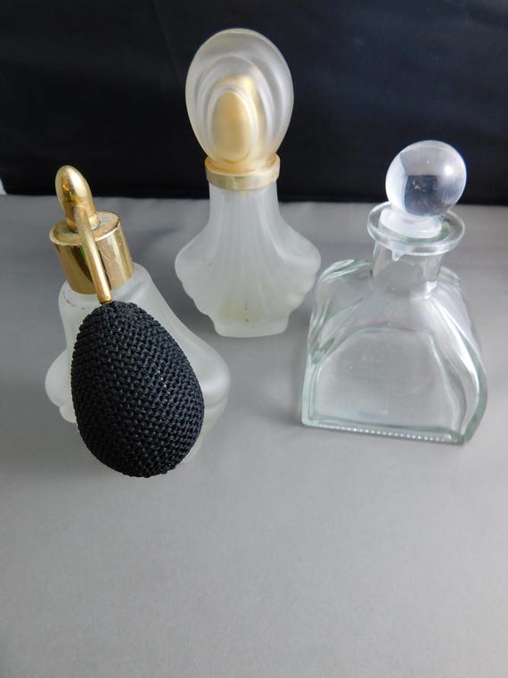 Set of 3 Vintage Glass Perfume Bottles View 4