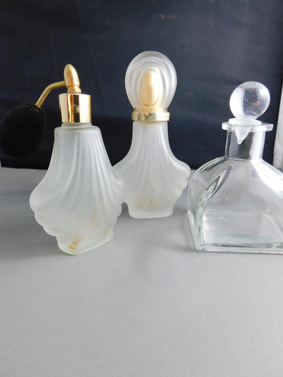 Set of 3 Vintage Glass Perfume Bottles View 3