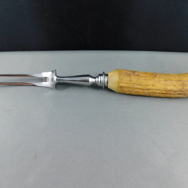 Vintage Stag Handle Carving fork England Stainless Steel