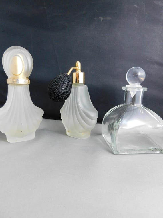 Set of 3 Vintage Glass Perfume Bottles View 6