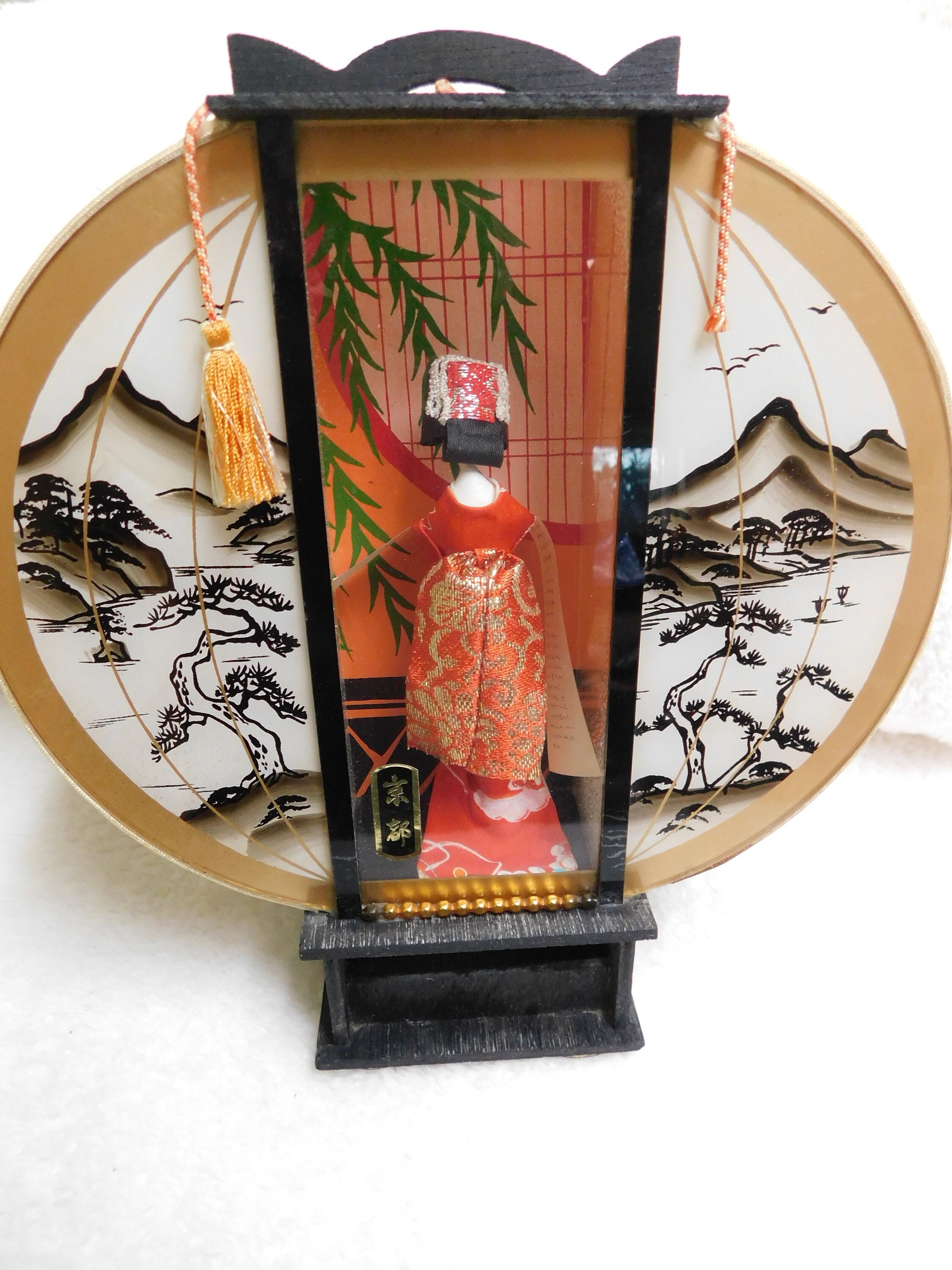 Vintage Japanese Geisha W/scroll Diorama Mt Fuji Diorama RARE - Etsy