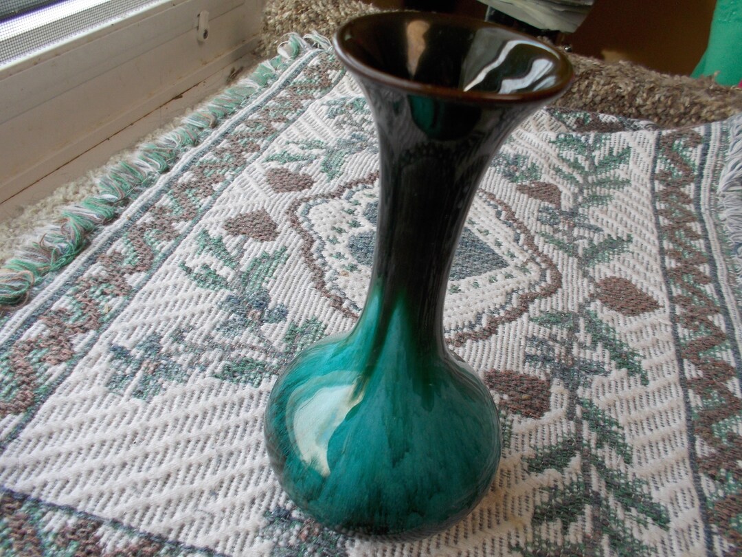 Vintage Blue Mountain Pottery Vase With Original Bottom Etsy