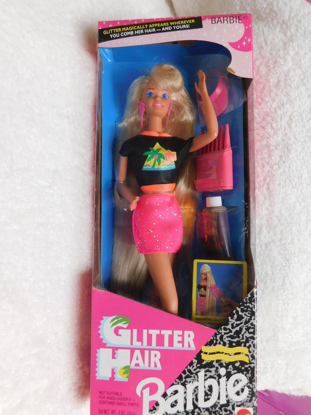1993 Mattel Glitter Hair Barbie Doll NOS NEW in Box Etsy