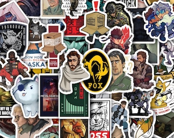 Metal Gear Solid Sticker Sheet – MGS Stealth Game Retro Pixel Vinyl Decals 40 designs (4 Sheets)