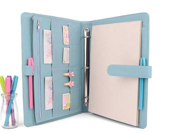 original a4 leather ring binder planner organizer 3 or 4 etsy