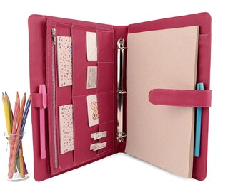original a4 leather ring binder planner organizer 3 or 4 etsy