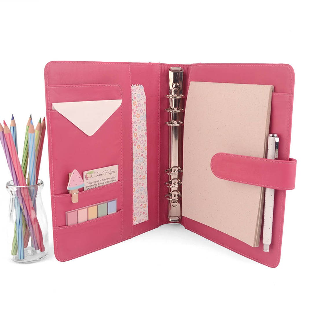 CLASSIC A5 Leather Ring Binder Planner 6 Ring Lots of Etsy