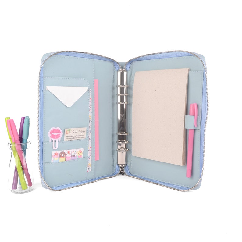 CLASSIC Zippered A5 Leather Ring Binder Planner 6 Ring Etsy