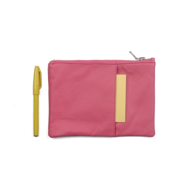 ROSE Leather Planner Pouch / Accessory Organizer Pouch Bag. Etsy