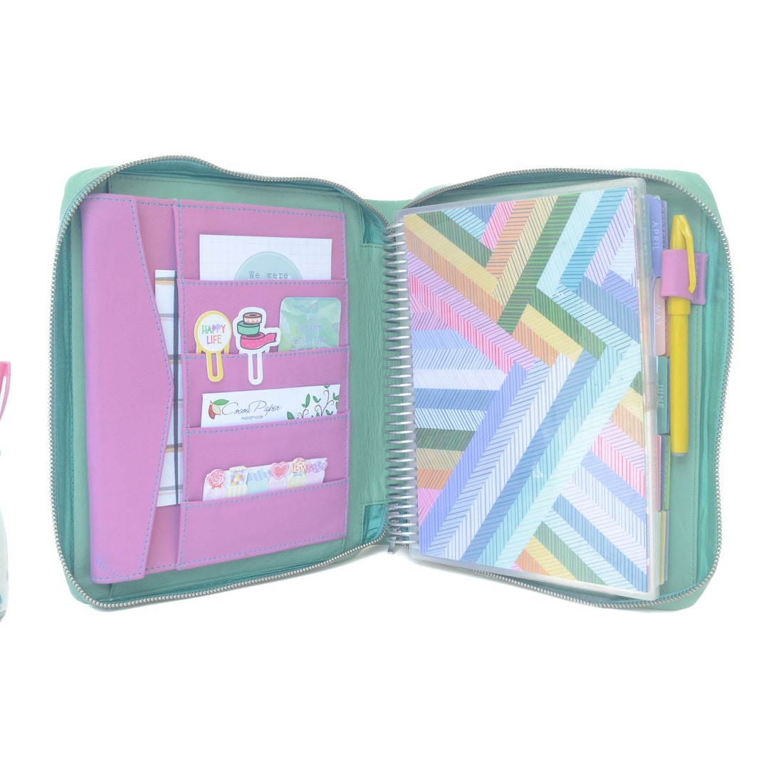 ELLY 7x9 Zippered Planner Cover for Coil Bound / Discbound Planners