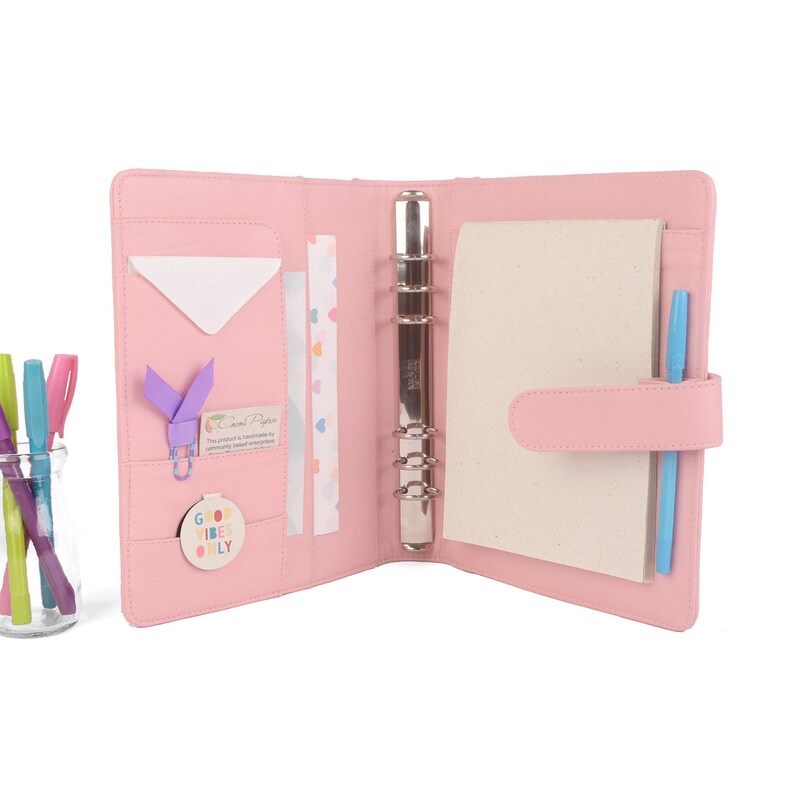 CLASSIC A5 Leather Ring Binder Planner 6 Ring Lots of Etsy