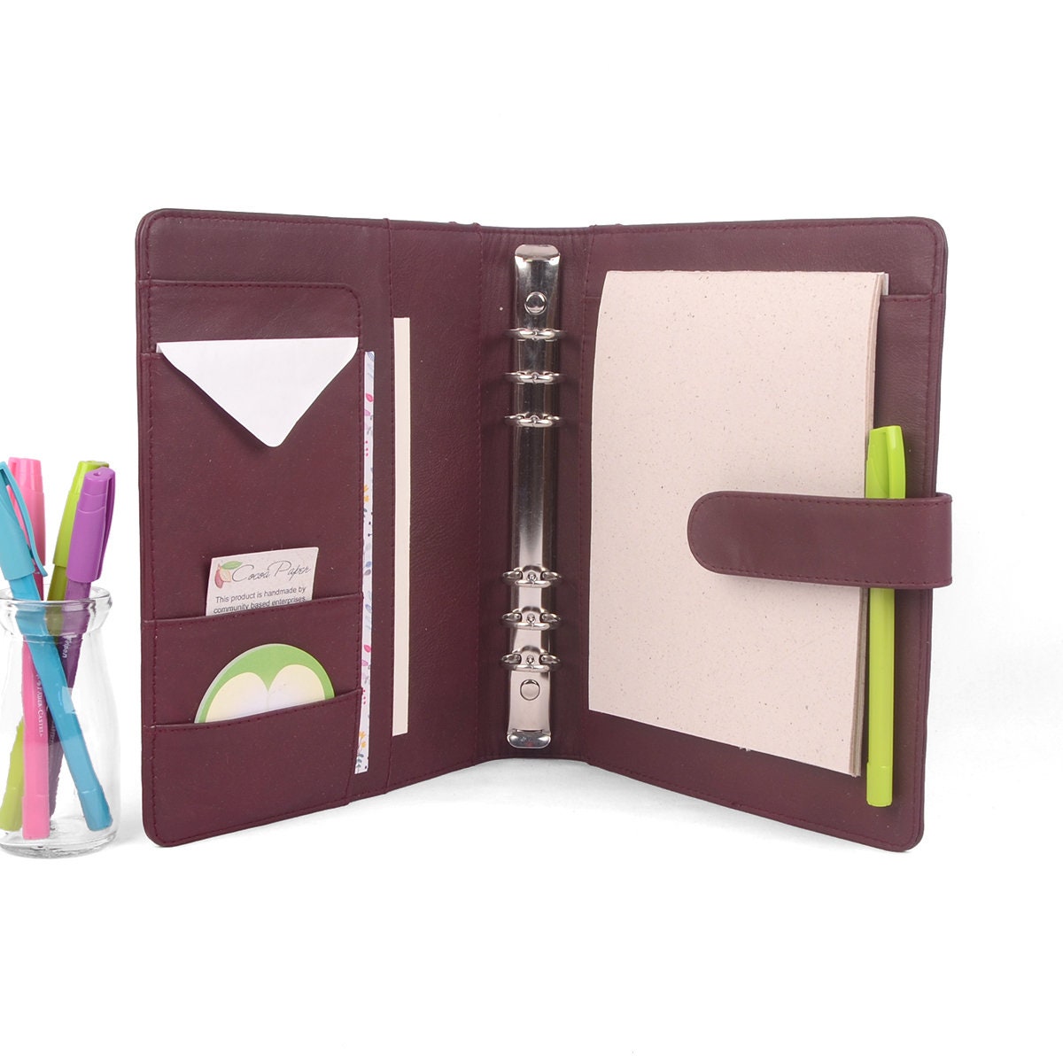 CLASSIC A5 leer ringband Planner 6 Ring veel zakken Etsy