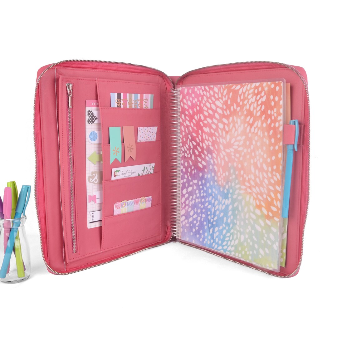 RUBY Zippered Large Planner Cover for 8.5 X 11 Coil Bound Planners Like