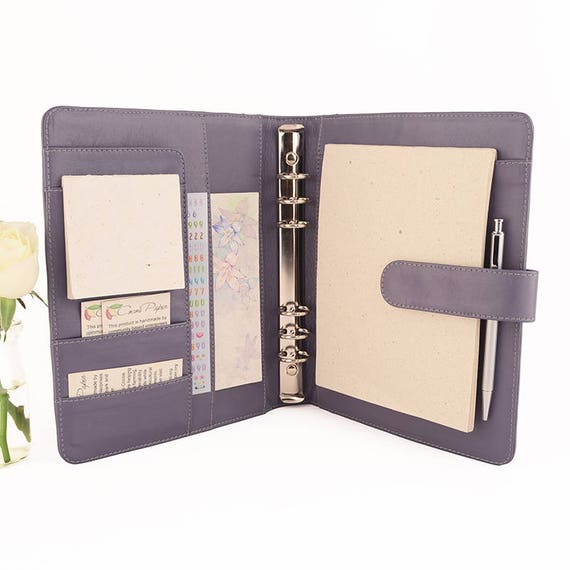 CLASSIC A5 Leather Ring Binder Planner 6 Ring Lots of