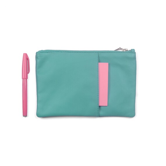 ROSE Leather Planner Pouch / Accessory Organizer Pouch Bag. Etsy