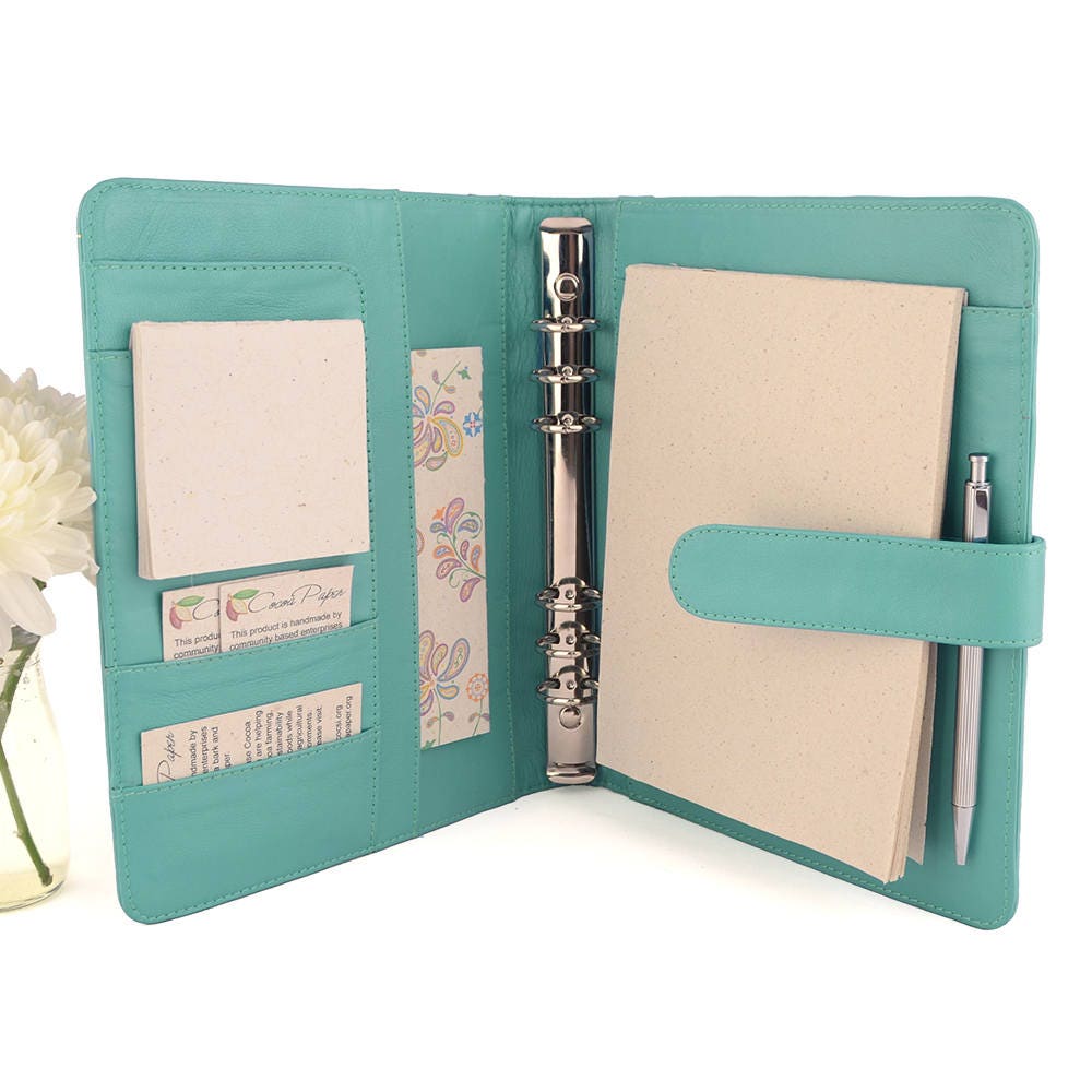 CLASSIC A5 Leather Ring Binder Planner 6 Ring Lots of
