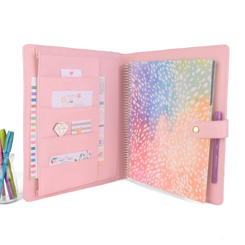 OPAL Large Planner Cover for 8.5" x 11" Coil Bound Planners like Erin Condren deluxe, Happy Planner Big.
