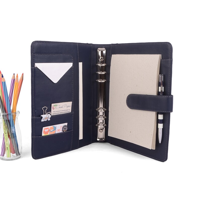 CLASSIC A5 Leather Ring Binder Planner 6 Ring Lots of Etsy