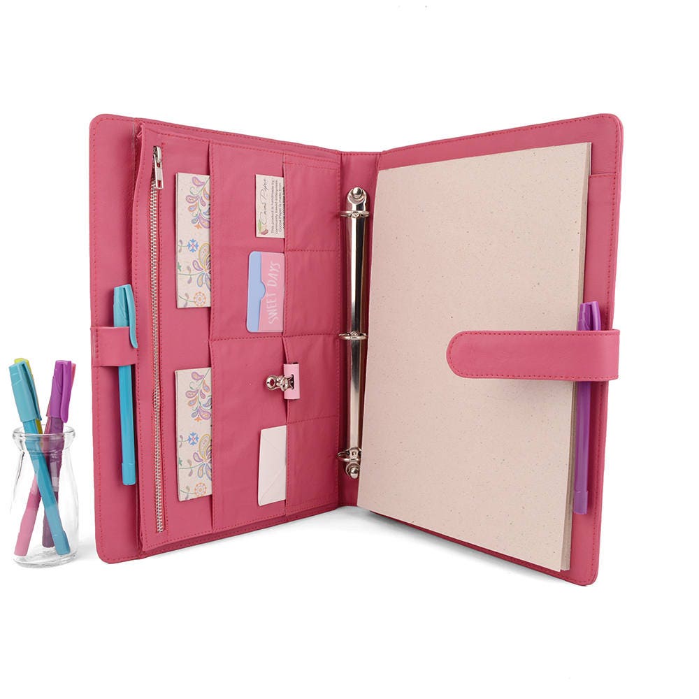 Original A4 Leather Ring Binder Planner Organizer 3 Or 4 748