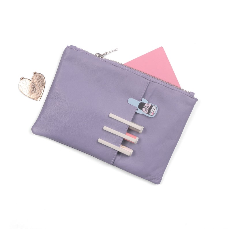 ROSE Leather Planner Pouch / Accessory Organizer Pouch Bag. Etsy