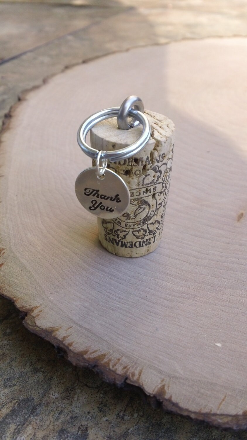 Recycled Wine Cork Key Chain set of 10 Etsy