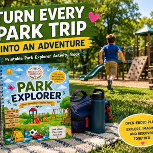 Park-Aktivitätenpaket für Kinder | Druckbare Parkspiele, Schnitzeljagd, Experimente & Bildschirmfreies Spielen