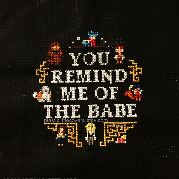 Cross Stitch Pattern PDF - You Remind Me of the Babe - Labyrinth Dance Music - Film Movie Quote