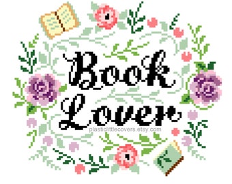 Cross Stitch Pattern PDF - Book Lover - Gift for Readers - Literary Gift - Book Lover Gift - Cute Literary Cross Stitch - Beginner Friendly