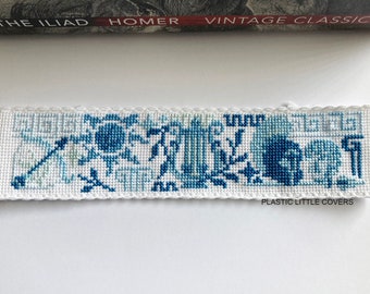 Bookmark Cross Stitch Pattern PDF - Achilles & Patroclus - Modern Book Lover Gift - Greek Mythology - Classical Aesthetic Literary Gift DIY