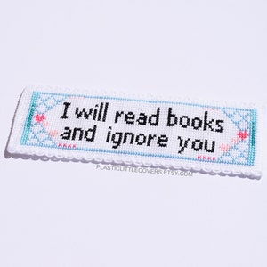 Bookmark Cross Stitch Pattern PDF - I Will Read Books And Ignore You - Beginner Friendly Design - Book Lover Gift - Antisocial Butterfly